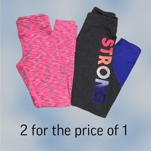Bundle of 2 Pair of Leggings by SO and 90 Degree by‎ Reflex, Size 7/8 Girls